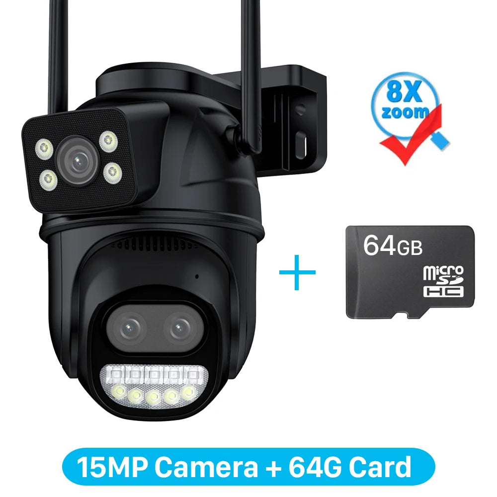 💎 6K Dual Lens PTZ Cam 12MP CCTV with 8X Zoom & Dual View 💫 Mary's For You