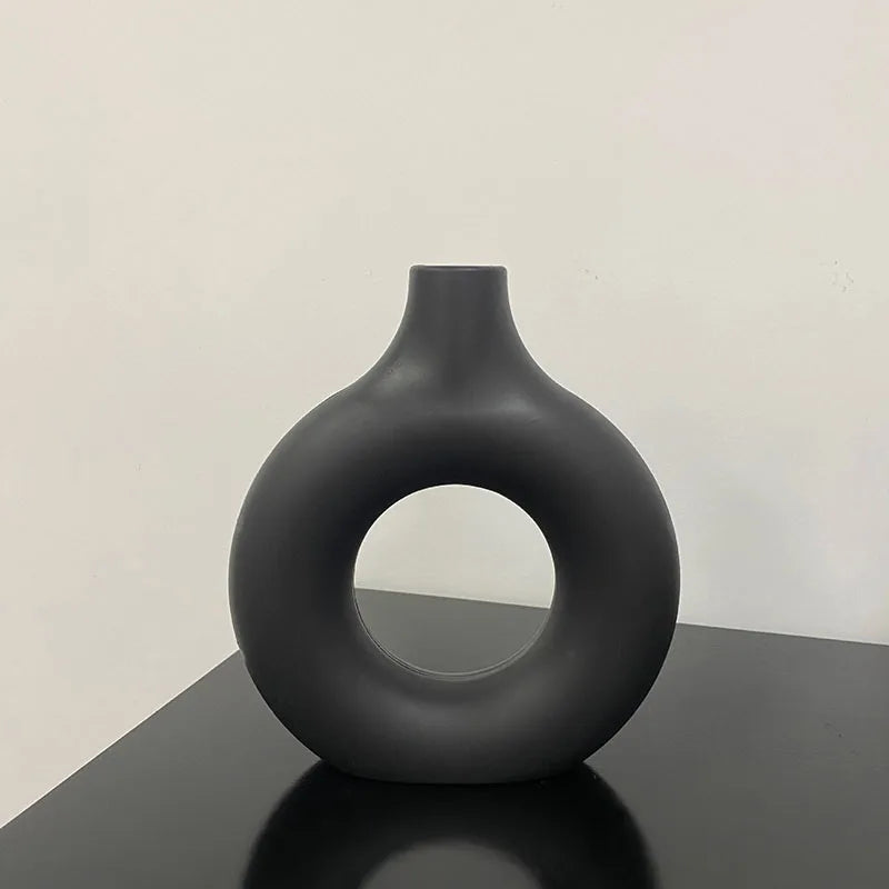 💫🌸 Donut Bloom Vase - Modern Circle Charm for Home Decor Mary's For You