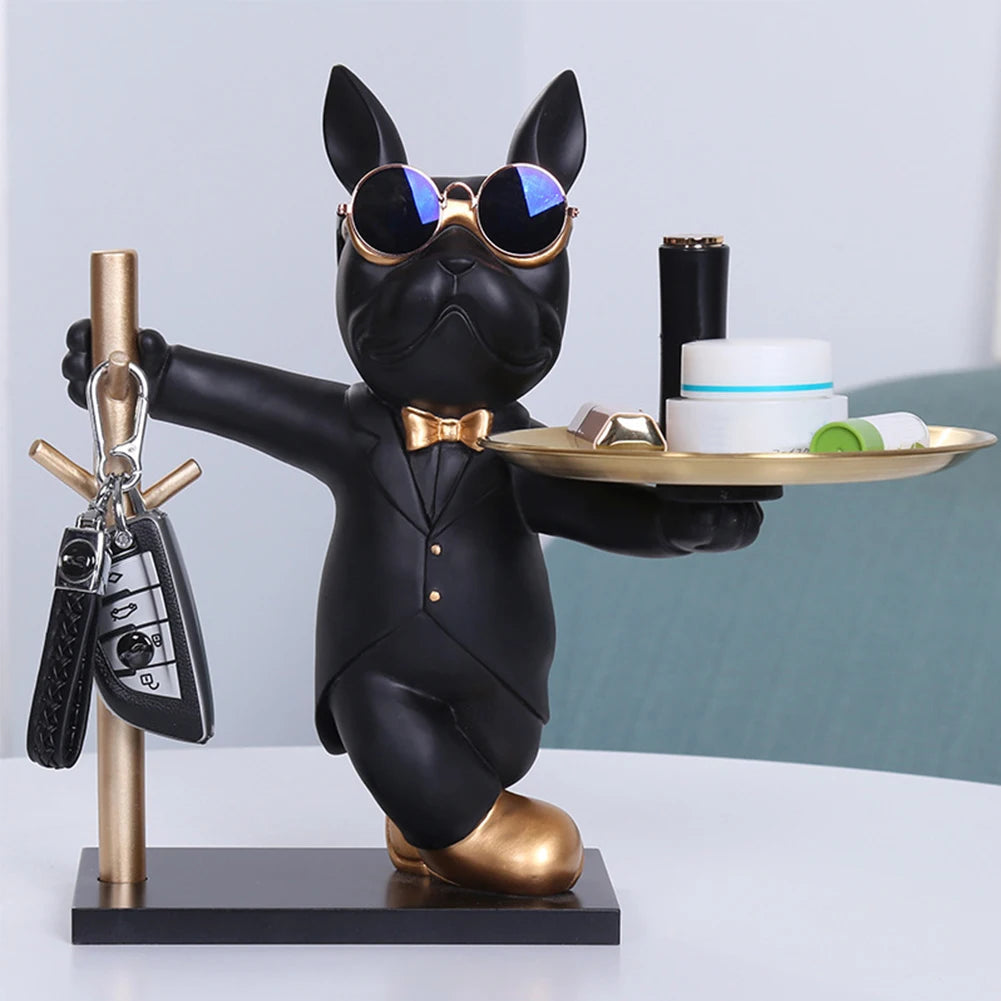 🐾 Bulldog Butler Statue Nordic Tray & Coin Bank Charm 💫 Mary's For You