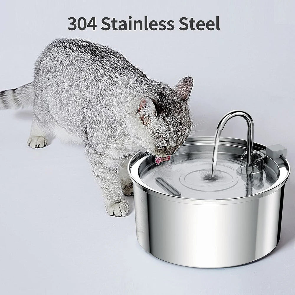 ✨ AquaPaw Stainless Steel Pet Fountain – Automatic USB Water Feeder for Cats & Dogs Mary's For You