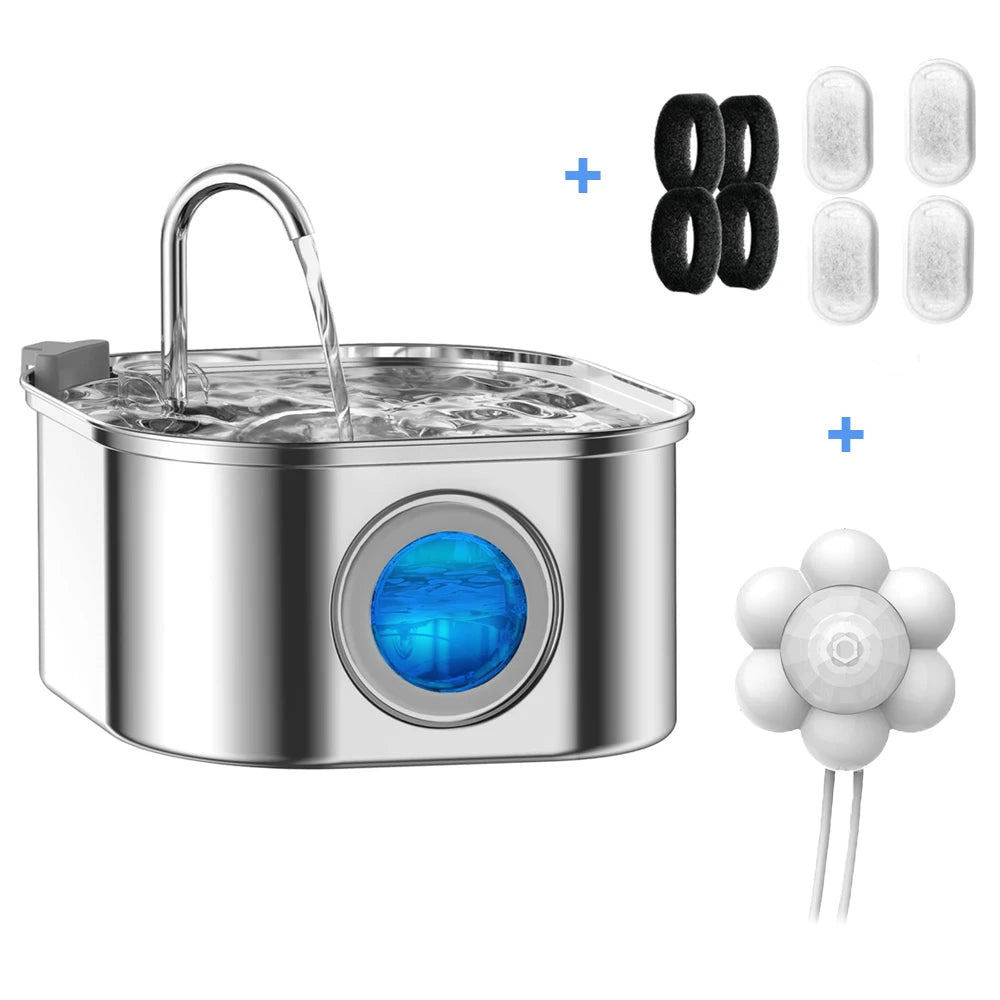 ✨ HydraPaw 3.2L Pet Fountain – Stainless Steel Auto Water Dispenser for Cats & Dogs Mary's For You