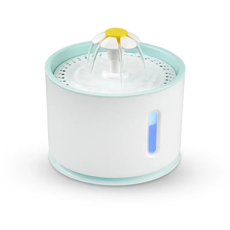Cat water fountain Full-automatic circulating water Popular flower drinking device LED red and blue induction lamp Mary's For You