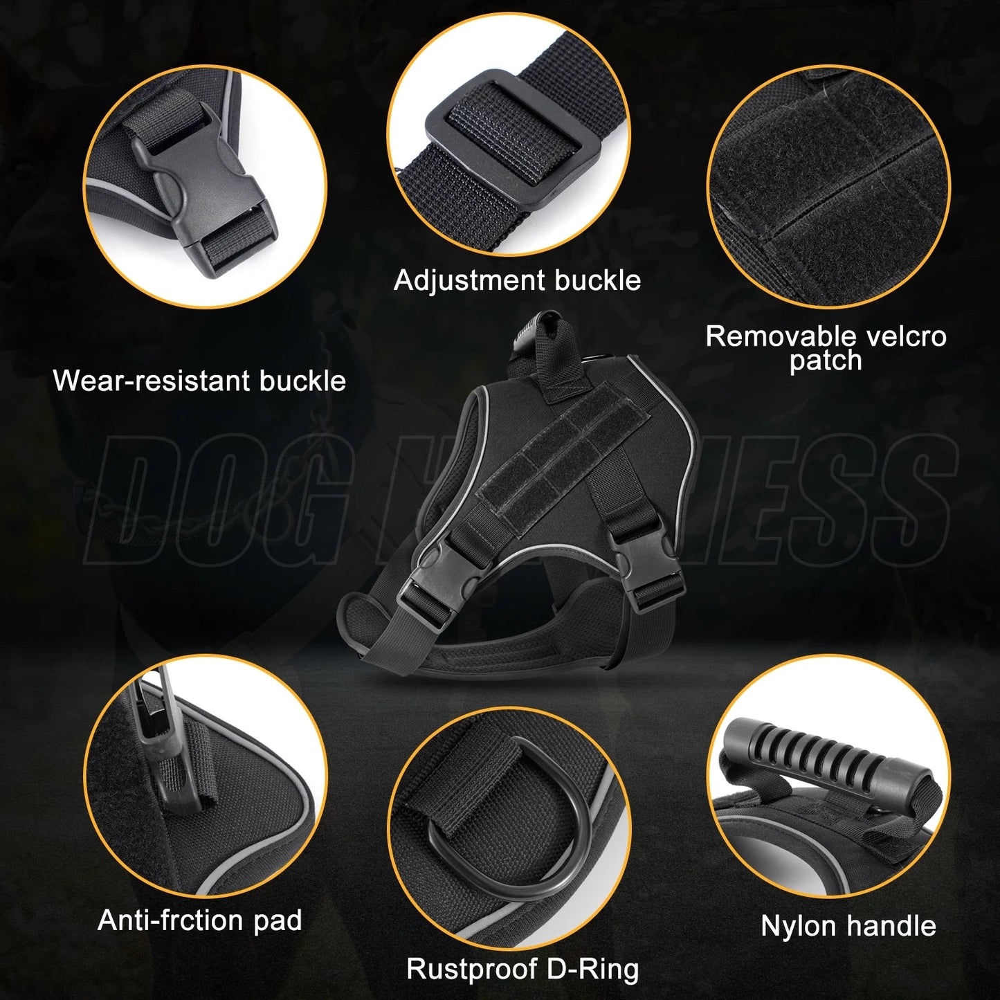 Tactical Dog Harness Pet Doberman Pinscher Pet Training Vest Dog Harness for Small Medium Large Dogs Explosion Proof Mary's For You