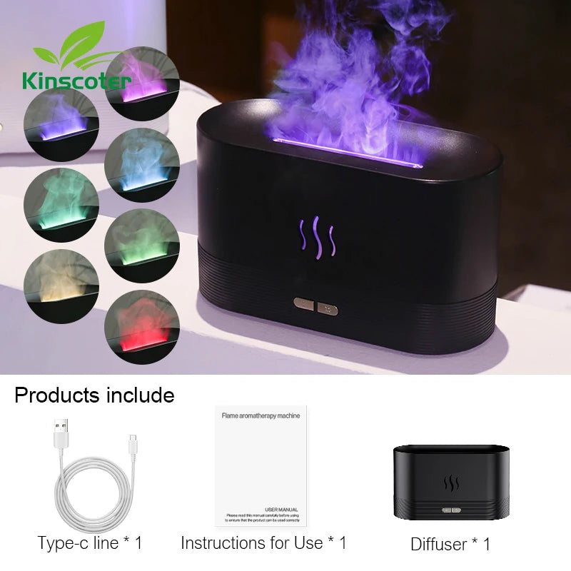 ✨ Kinscoter Aroma Diffuser 🌫️ Ultrasonic Cool Mist & LED Flame Lamp Mary's For You
