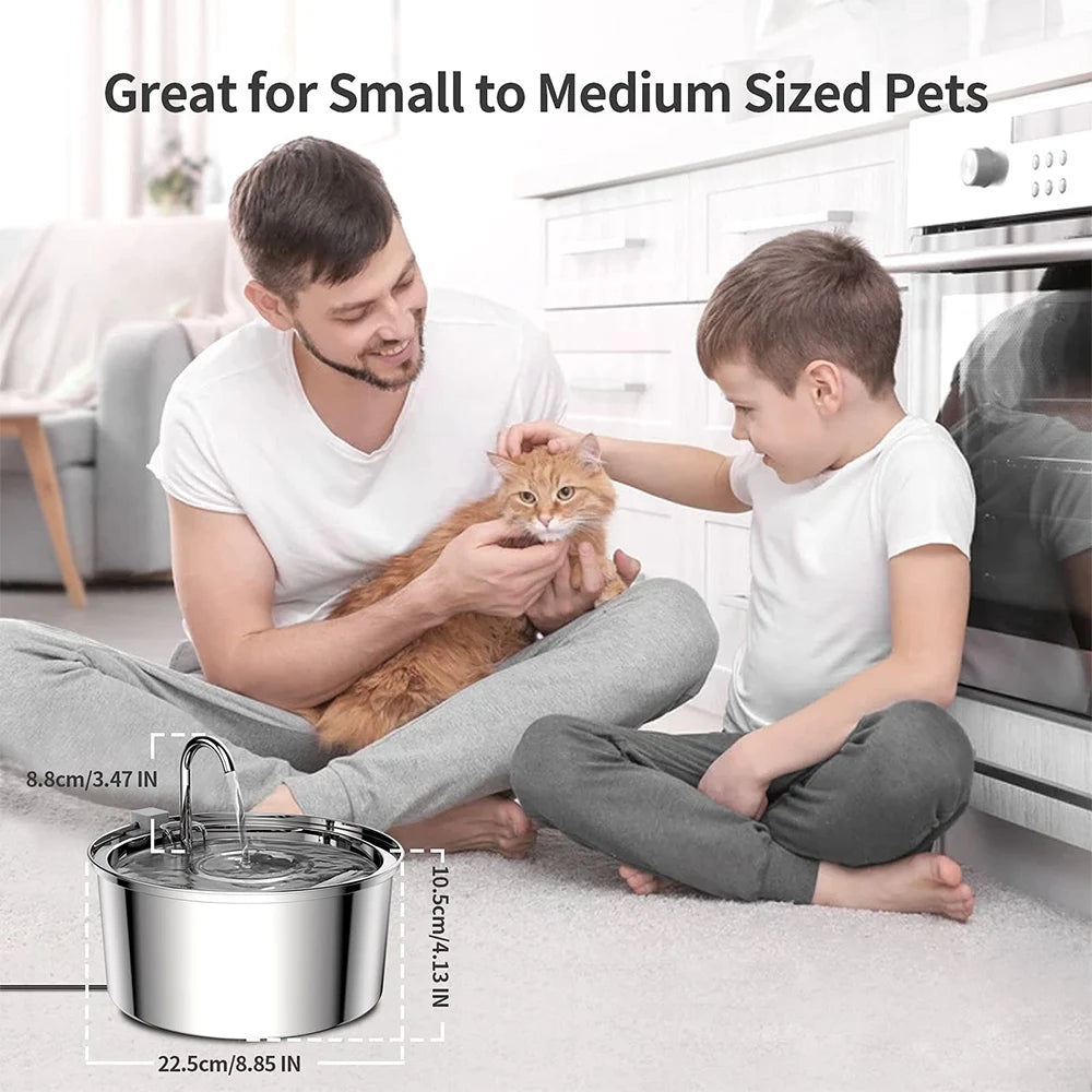 ✨ AquaPaw Stainless Steel Pet Fountain – Automatic USB Water Feeder for Cats & Dogs Mary's For You