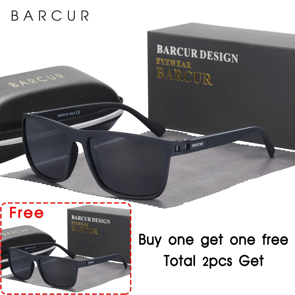 BARCUR Design TR90 Sunglasses Men Polarized Light Weight Sports Sun Glasses Women Eyewear Accessory Oculos UVAB Protection Mary's For You