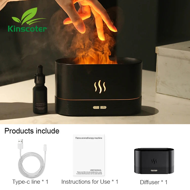 ✨ Kinscoter Aroma Diffuser 🌫️ Ultrasonic Cool Mist & LED Flame Lamp Mary's For You