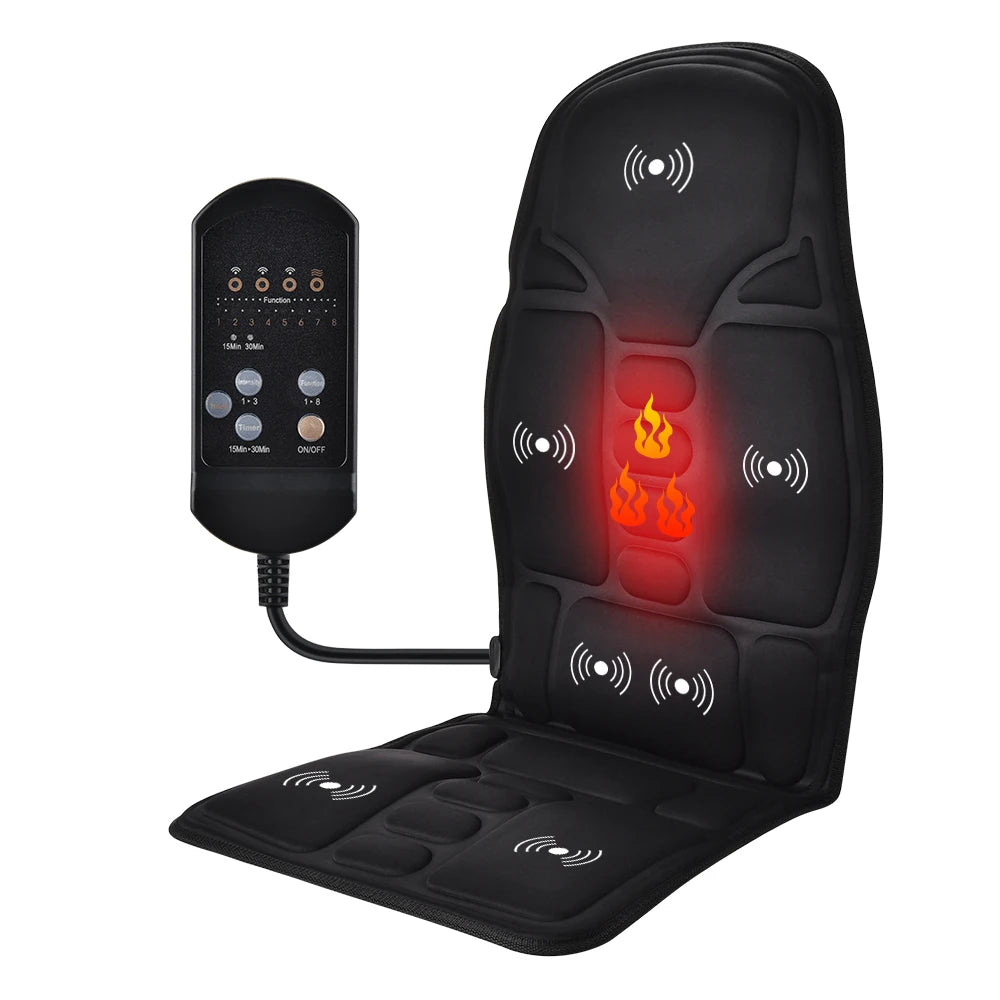 🔥💺 VibraHeat Massage Pad Lumbar & Shoulder Relief for Car & Office 💫 Mary's For You