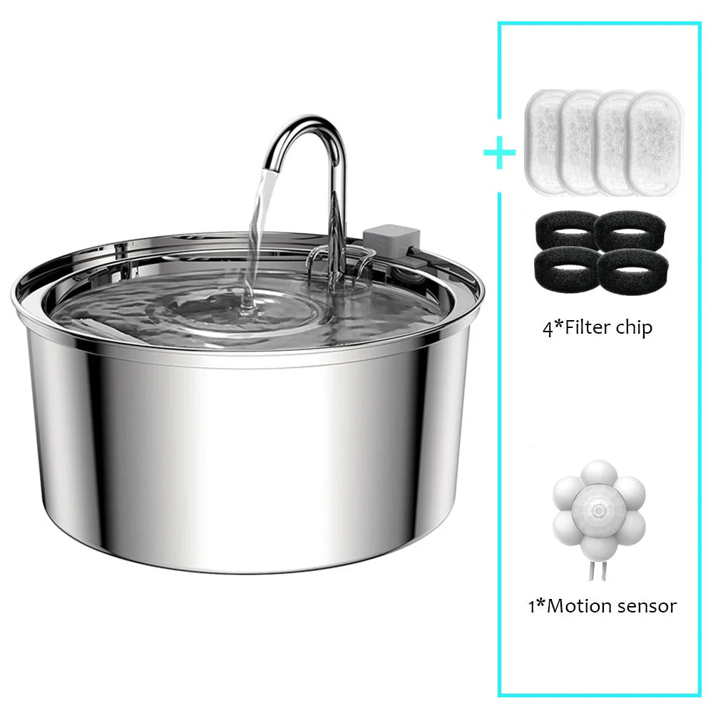 ✨ AquaPaw Stainless Steel Pet Fountain – Automatic USB Water Feeder for Cats & Dogs Mary's For You