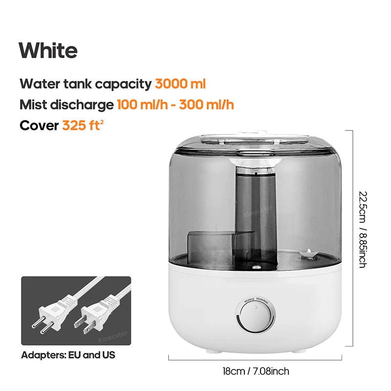 ✨ KINSCOTER 3L Humidifier 🌿 Large-Capacity Mist & Aroma Diffuser with Remote Mary's For You