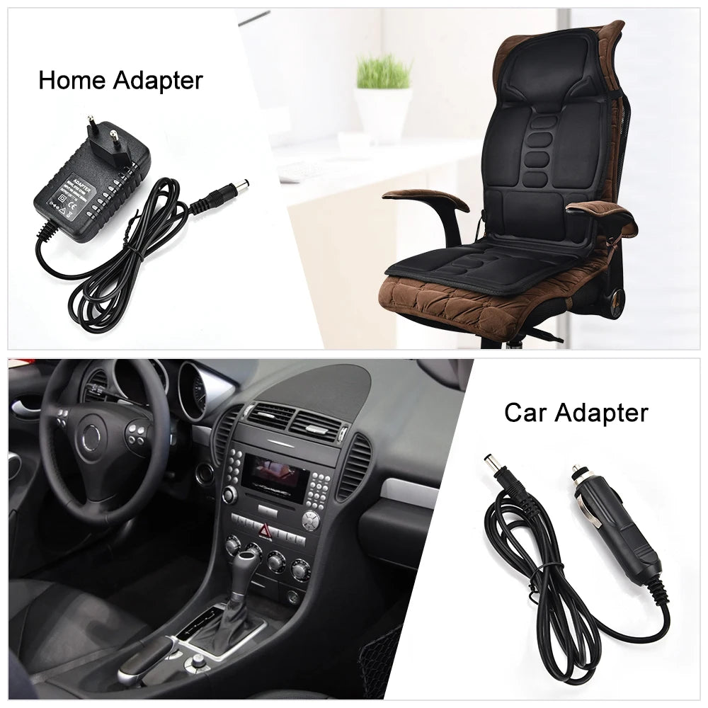 🔥💺 VibraHeat Massage Pad Lumbar & Shoulder Relief for Car & Office 💫 Mary's For You