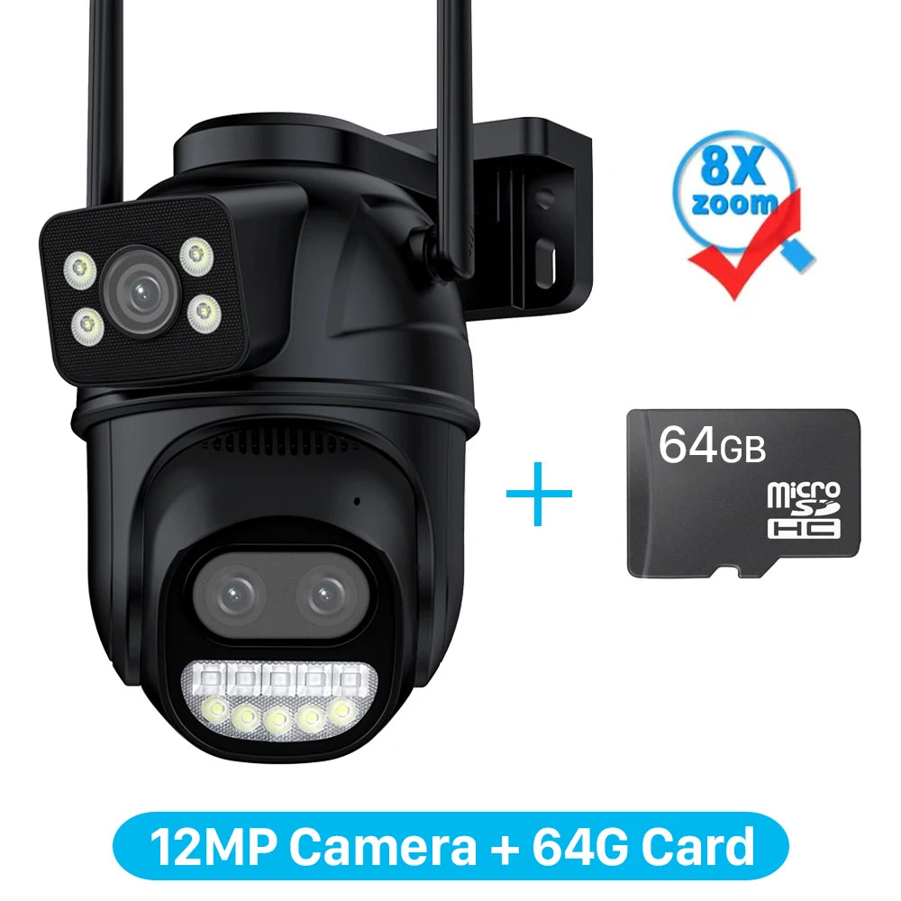 💎 6K Dual Lens PTZ Cam 12MP CCTV with 8X Zoom & Dual View 💫 Mary's For You
