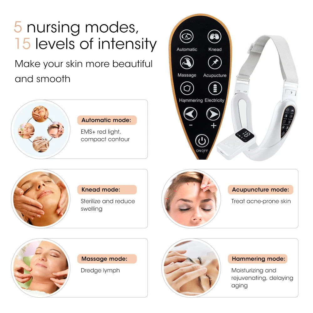 V-Line Face Slimming Lifting Device Massager Skin Rejuvenation Shaping Beauty Instrument Electric Reduce Double Chin Belt Mary's For You