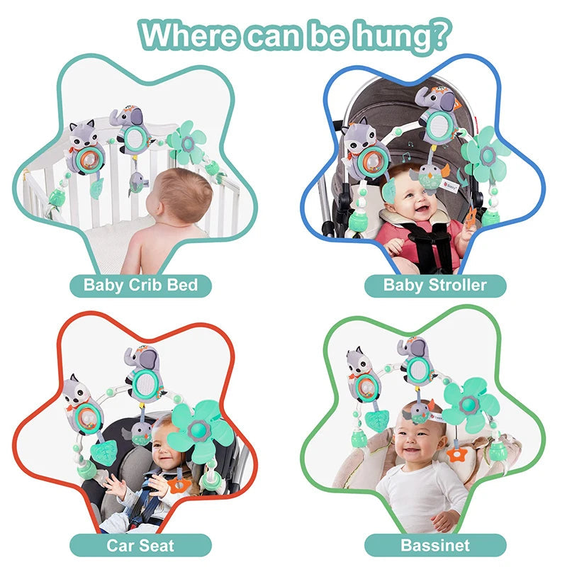 💎🔥✨ Musical Baby Arch Toy Foldable Sensory Fun for Stroller, Crib & Travel Mary's For You