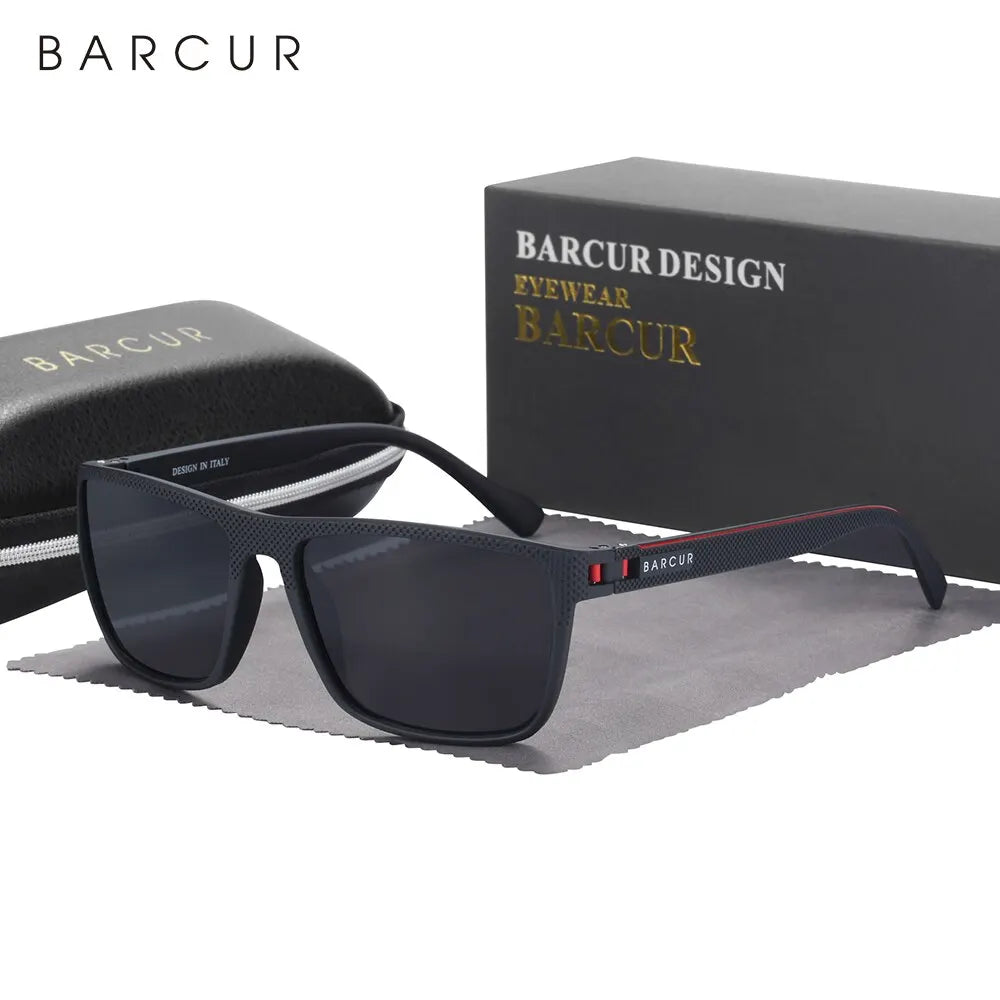 BARCUR Design TR90 Sunglasses Men Polarized Light Weight Sports Sun Glasses Women Eyewear Accessory Oculos UVAB Protection Mary's For You