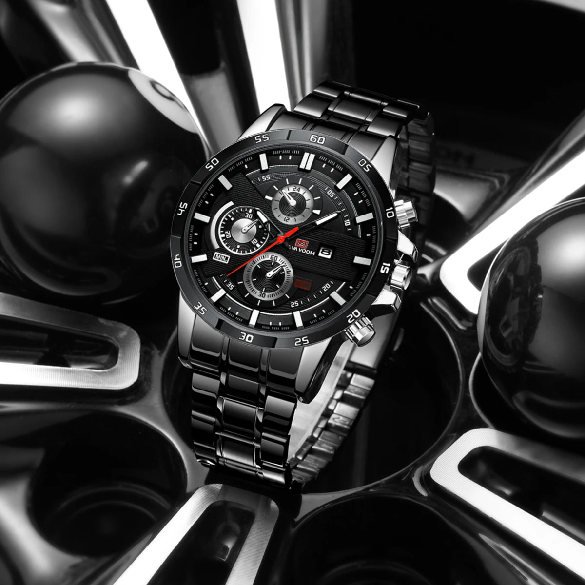 Top Men Watch Sports Style 46mm Large Leather Racing Style Casual Fashion Original Black Rose Gold Calendar Quartz Watch Relogio Mary's For You