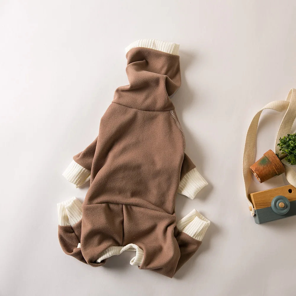 Dog Clothes Pet Plush Warm High Neck Four Legged Clothes Slightly Elastic Little Lingti Huibit Clothes Four Legged Warm Base Mary's For You