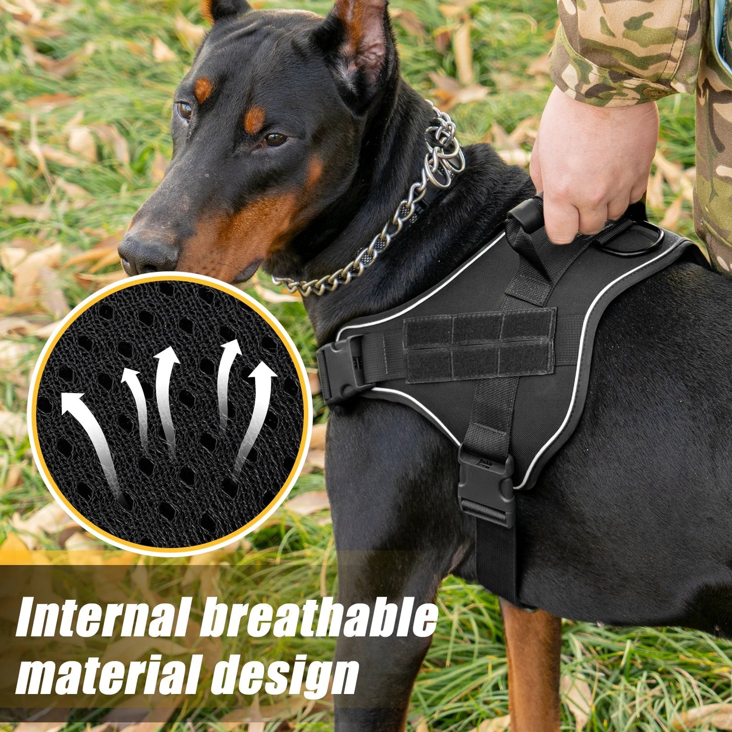 Tactical Dog Harness Pet Doberman Pinscher Pet Training Vest Dog Harness for Small Medium Large Dogs Explosion Proof Mary's For You