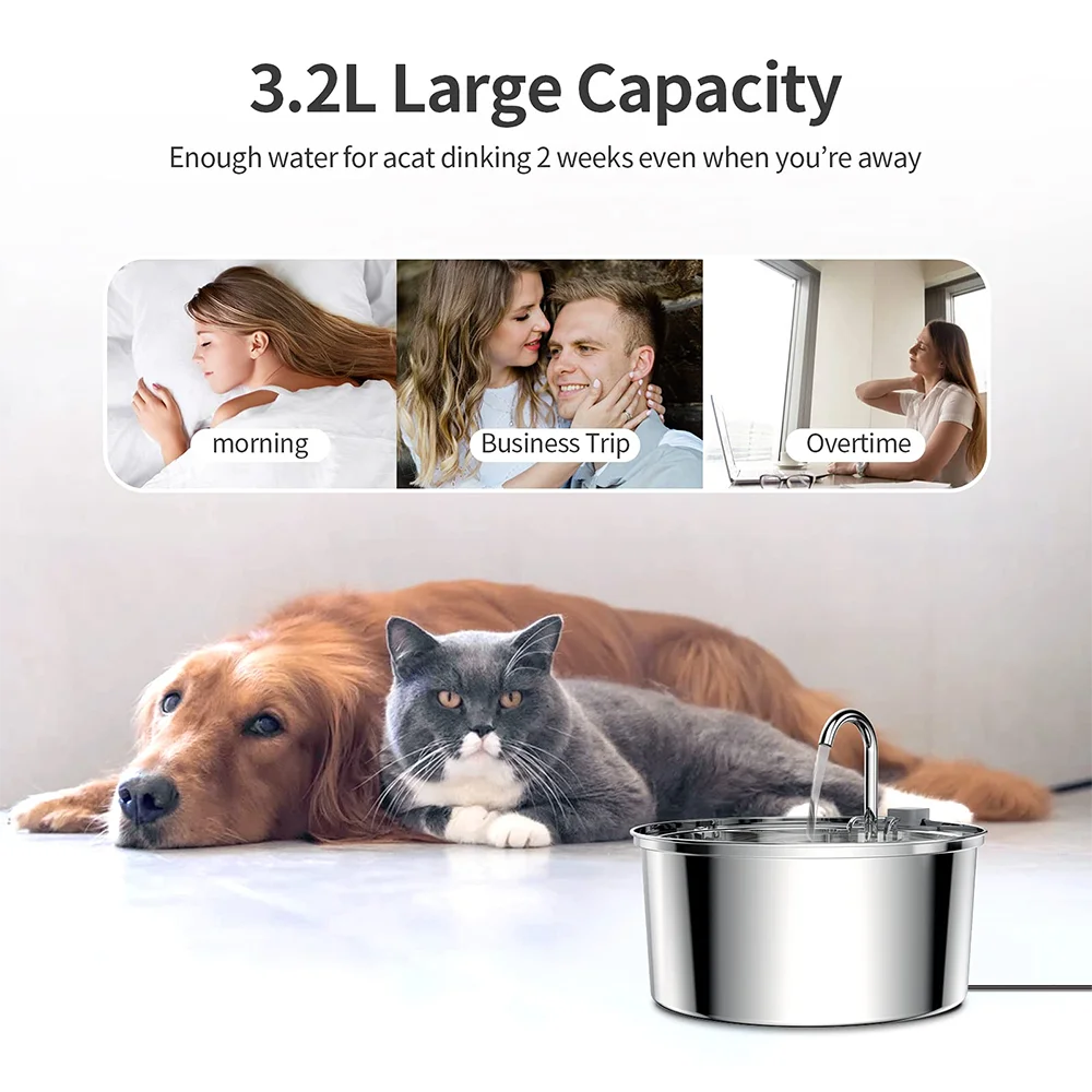 ✨ AquaPaw Stainless Steel Pet Fountain – Automatic USB Water Feeder for Cats & Dogs Mary's For You