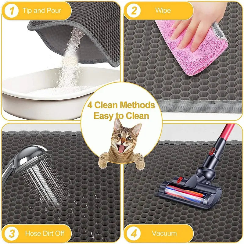 Pet Cat Litter Mat Waterproof Double Layer Cat Litter Trapping Pet Litter Box Mat Clean Pad Products For Cats Accessories Mary's For You