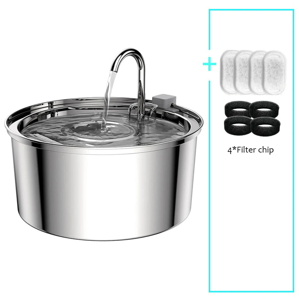 ✨ AquaPaw Stainless Steel Pet Fountain – Automatic USB Water Feeder for Cats & Dogs Mary's For You