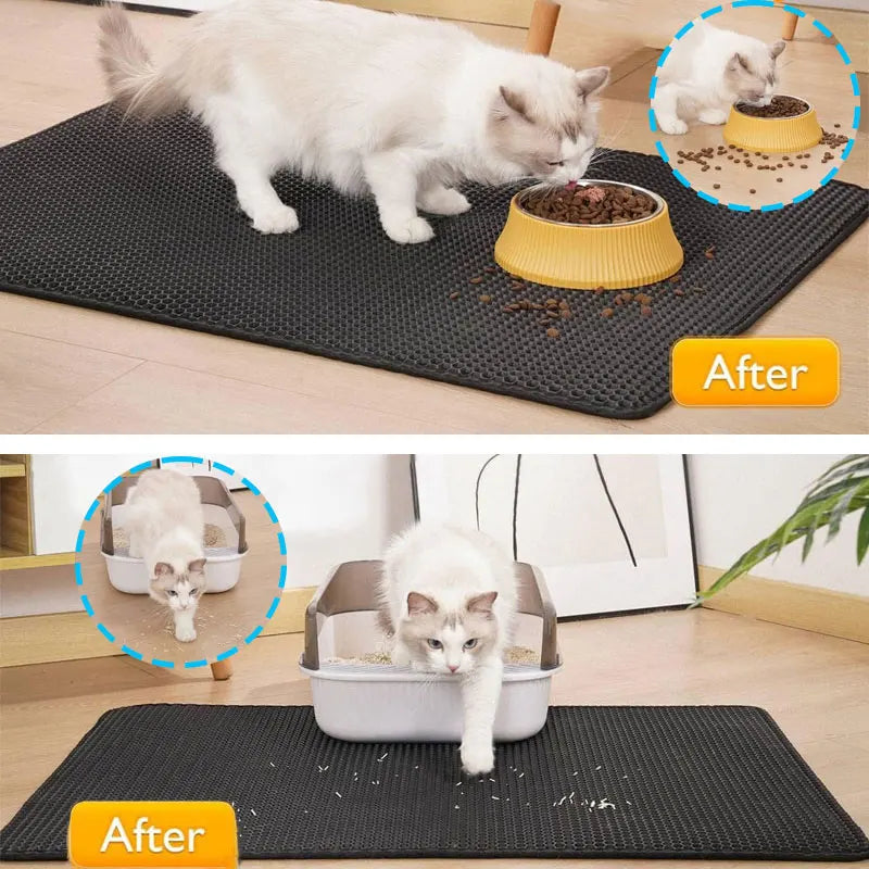 Pet Cat Litter Mat Waterproof Double Layer Cat Litter Trapping Pet Litter Box Mat Clean Pad Products For Cats Accessories Mary's For You