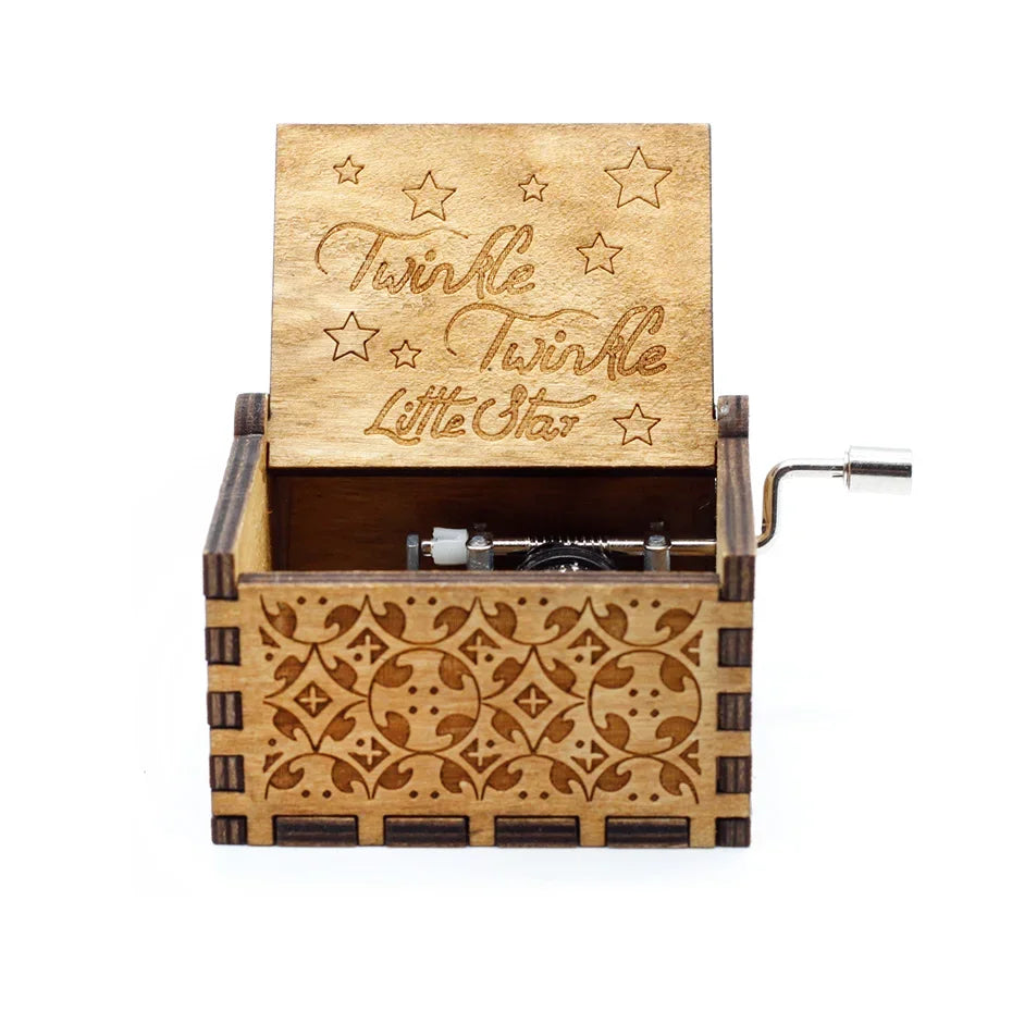 ✨ Theme Melody Music Box 🎶 Hand-Cranked Wooden Gift for Any Occasion Mary's For You
