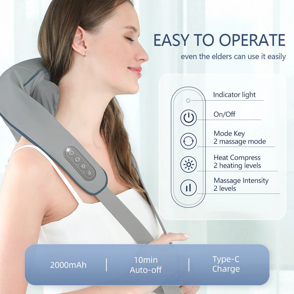 ✨ Foreverlily Massage Shawl 💆♀️ Wireless Neck & Shoulder Relief Kneader Mary's For You