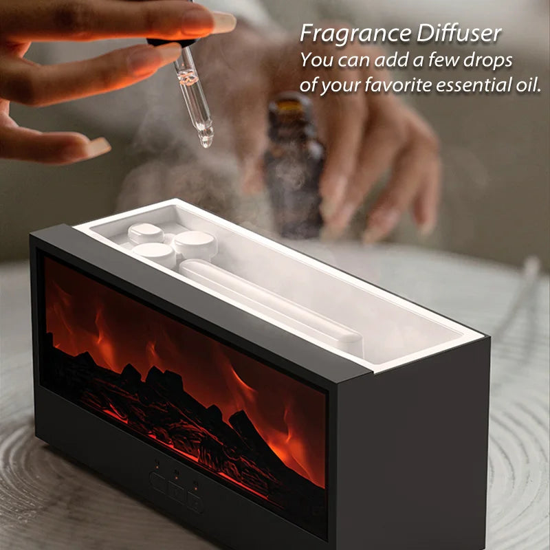 🔥 Creative Flame Aroma Diffuser – 150ml Ultrasonic Humidifier with Remote & LED Fireplace Effect 🔥 Mary's For You
