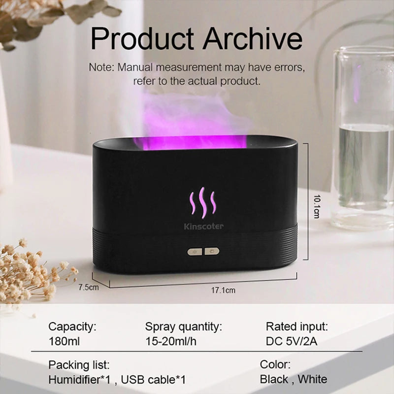 ✨ Kinscoter Aroma Diffuser 🌫️ Ultrasonic Cool Mist & LED Flame Lamp Mary's For You