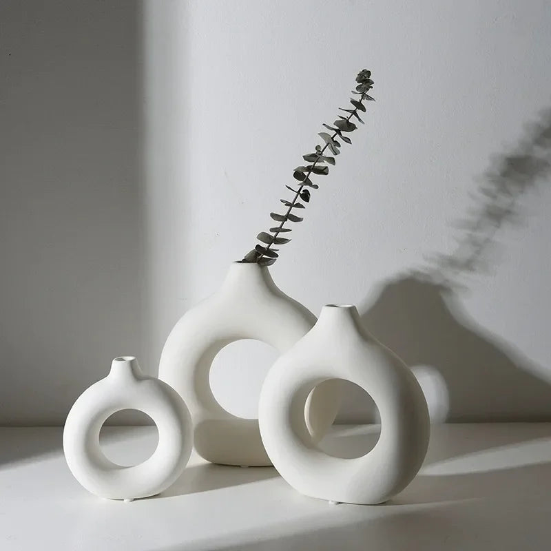 💫🌸 Donut Bloom Vase - Modern Circle Charm for Home Decor Mary's For You