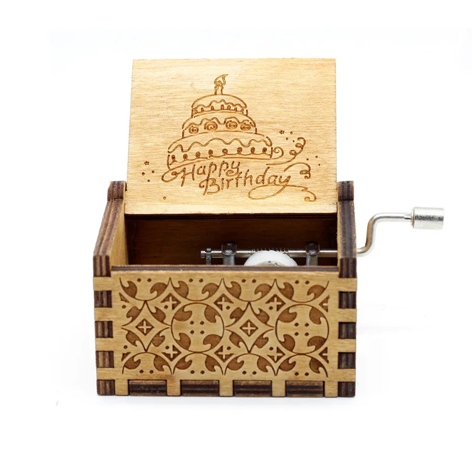 ✨ Theme Melody Music Box 🎶 Hand-Cranked Wooden Gift for Any Occasion Mary's For You