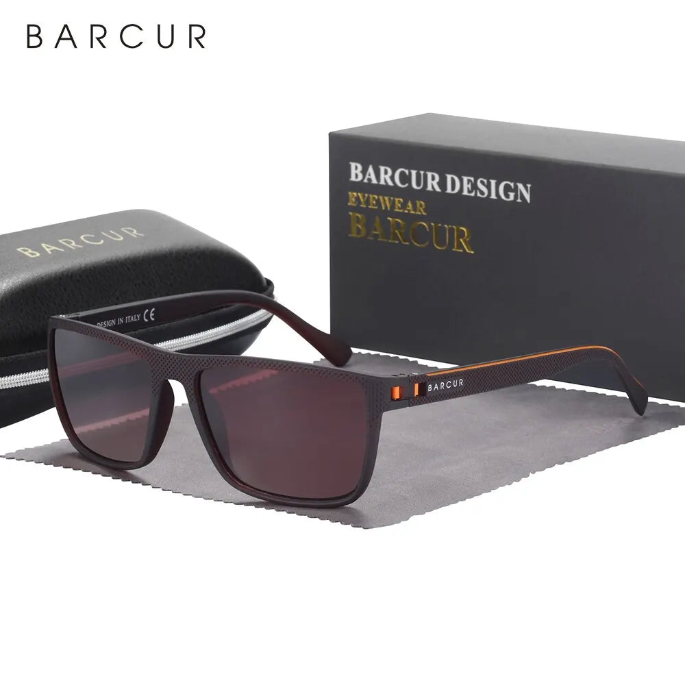 BARCUR Design TR90 Sunglasses Men Polarized Light Weight Sports Sun Glasses Women Eyewear Accessory Oculos UVAB Protection Mary's For You
