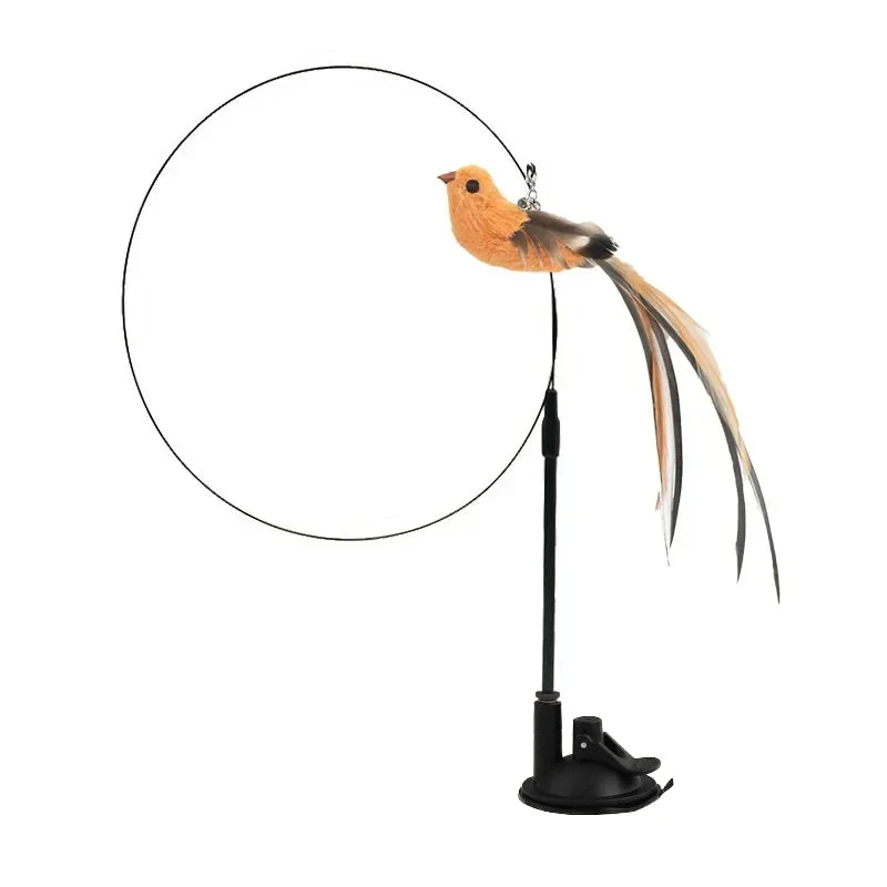 ✨ Simulated Bird Teaser Long Rod Feather Toy for Safe Cat Fun Mary's For You