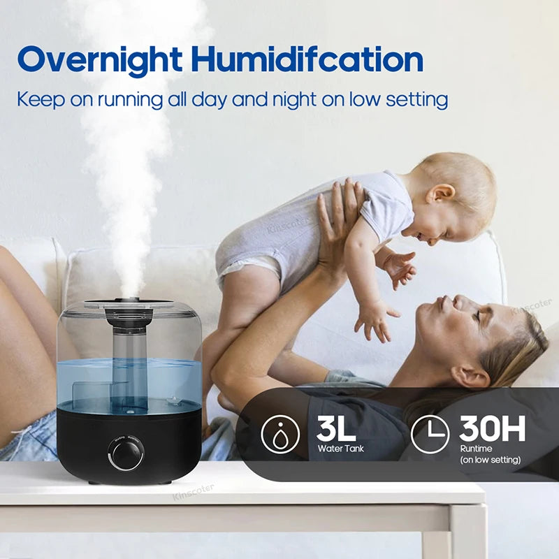 ✨ KINSCOTER 3L Humidifier 🌿 Large-Capacity Mist & Aroma Diffuser with Remote Mary's For You