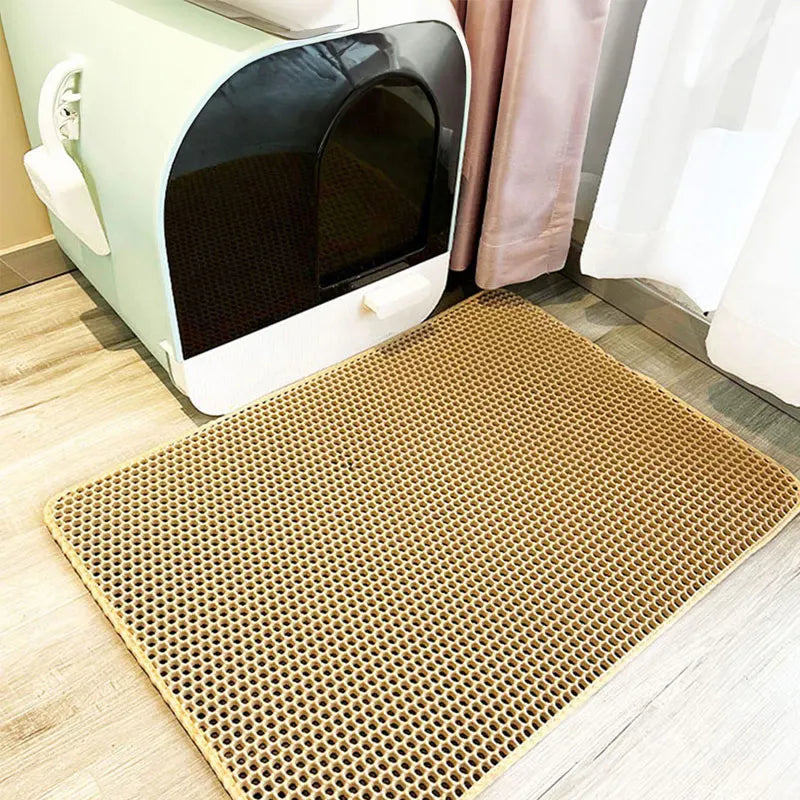 Pet Cat Litter Mat Waterproof Double Layer Cat Litter Trapping Pet Litter Box Mat Clean Pad Products For Cats Accessories Mary's For You
