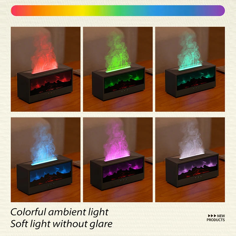 🔥 Creative Flame Aroma Diffuser – 150ml Ultrasonic Humidifier with Remote & LED Fireplace Effect 🔥 Mary's For You