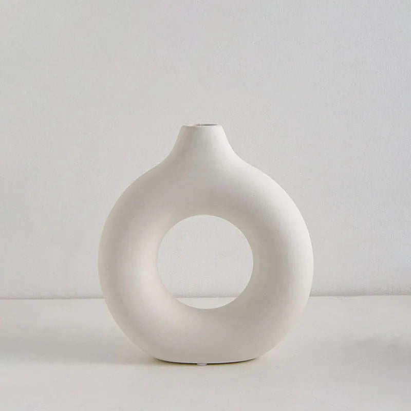 💫🌸 Donut Bloom Vase - Modern Circle Charm for Home Decor Mary's For You