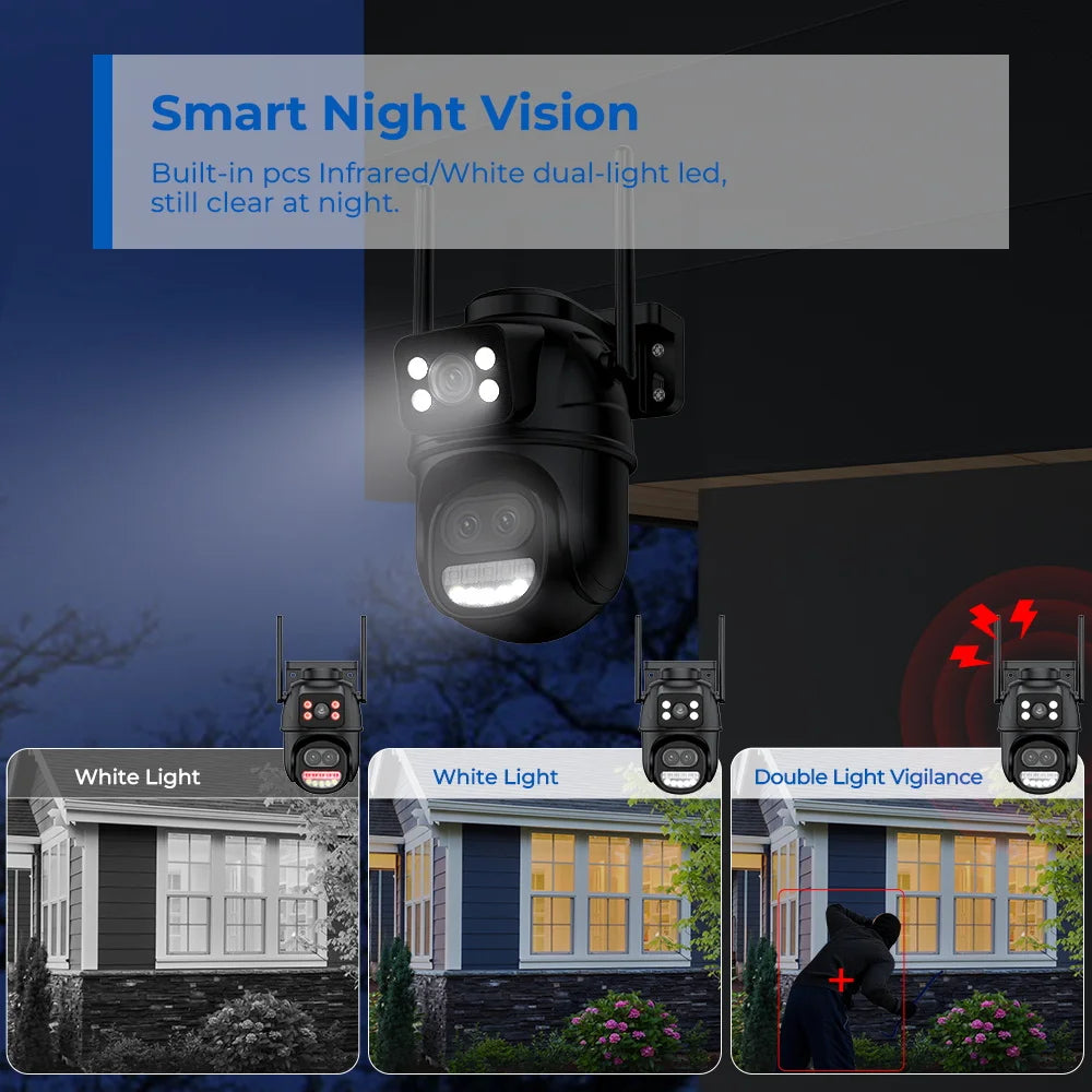 💎 6K Dual Lens PTZ Cam 12MP CCTV with 8X Zoom & Dual View 💫 Mary's For You