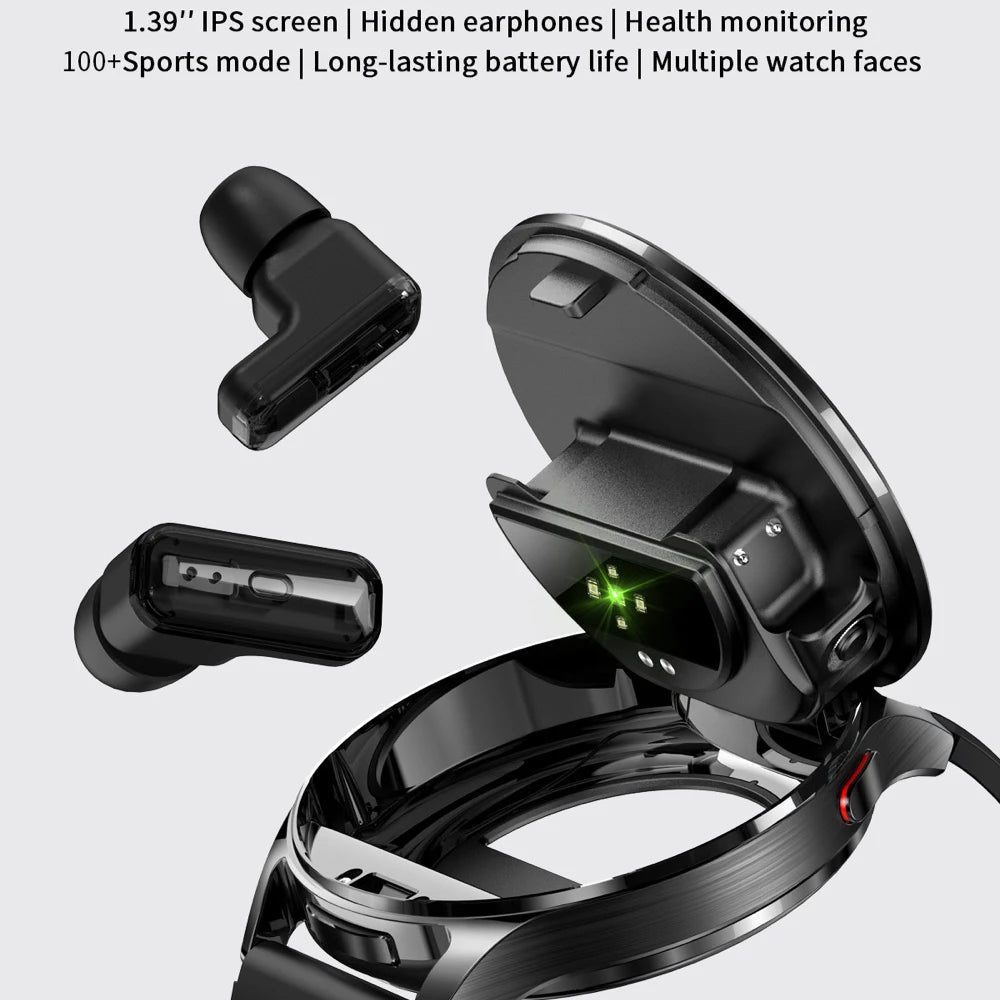 2 In 1 TWS Headset Smart Watch 1.39" Men Women Sport Fitness Heart Rate Health Watches Earphone Noise Reduction Music Smartwatch Mary's For You