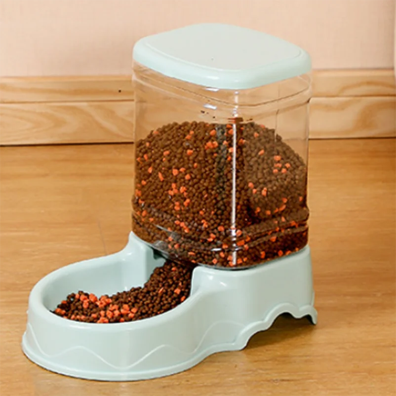 Pet automatic feeder cat drinking water bowl cat bowl dog bowl 3.8L large capacity combination grain storage barrel pet supplies Mary's For You