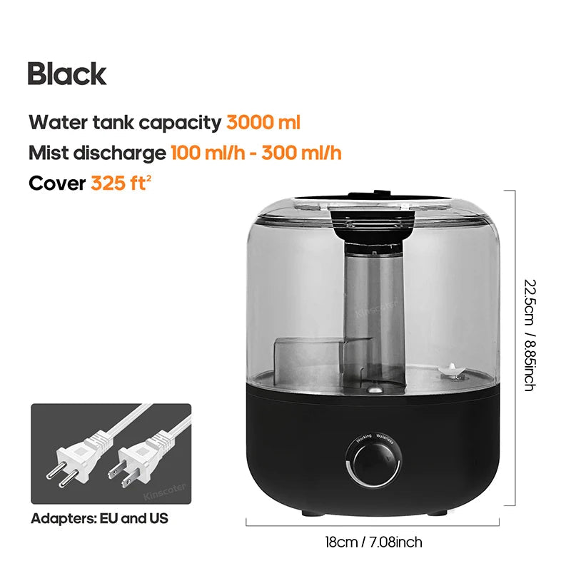 ✨ KINSCOTER 3L Humidifier 🌿 Large-Capacity Mist & Aroma Diffuser with Remote Mary's For You