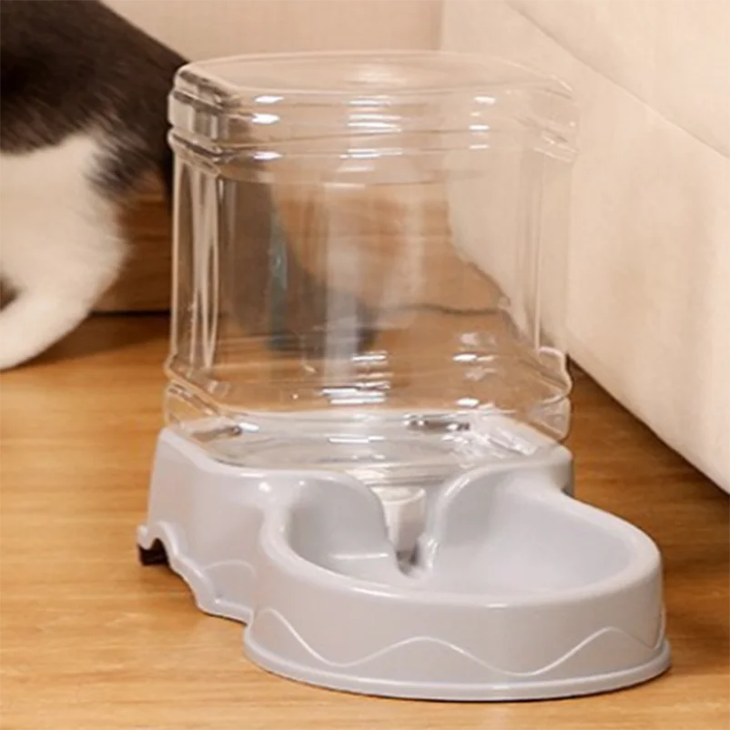 Pet automatic feeder cat drinking water bowl cat bowl dog bowl 3.8L large capacity combination grain storage barrel pet supplies Mary's For You
