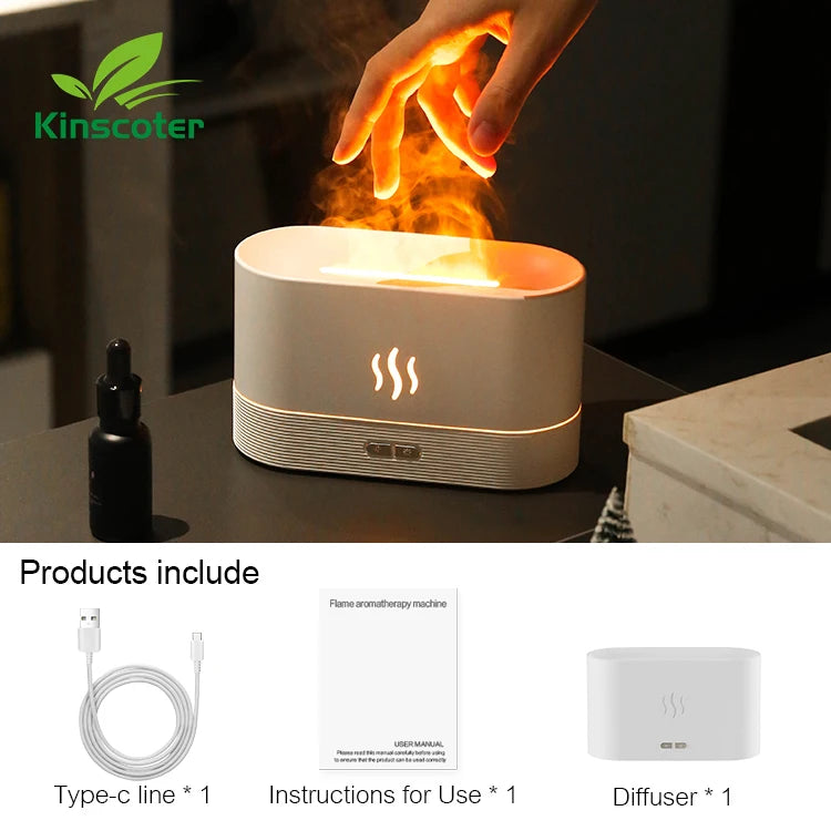 ✨ Kinscoter Aroma Diffuser 🌫️ Ultrasonic Cool Mist & LED Flame Lamp Mary's For You