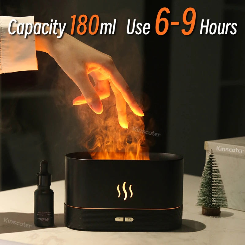 ✨ Kinscoter Aroma Diffuser 🌫️ Ultrasonic Cool Mist & LED Flame Lamp Mary's For You