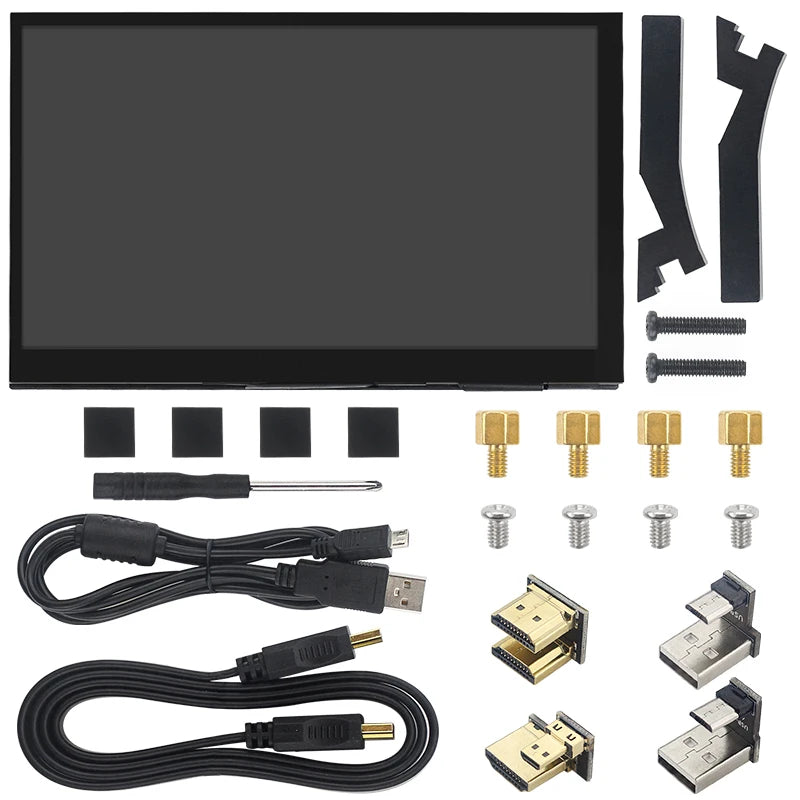 7 Inch Portable Display IPS LCD Capacitive Touch Screen 1024x600 Monitor Optional Speakers for Raspberry Pi 5 4B 3B+ Laptop PC Mary's For You