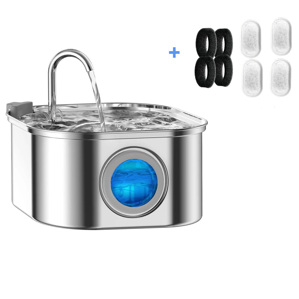 ✨ HydraPaw 3.2L Pet Fountain – Stainless Steel Auto Water Dispenser for Cats & Dogs Mary's For You
