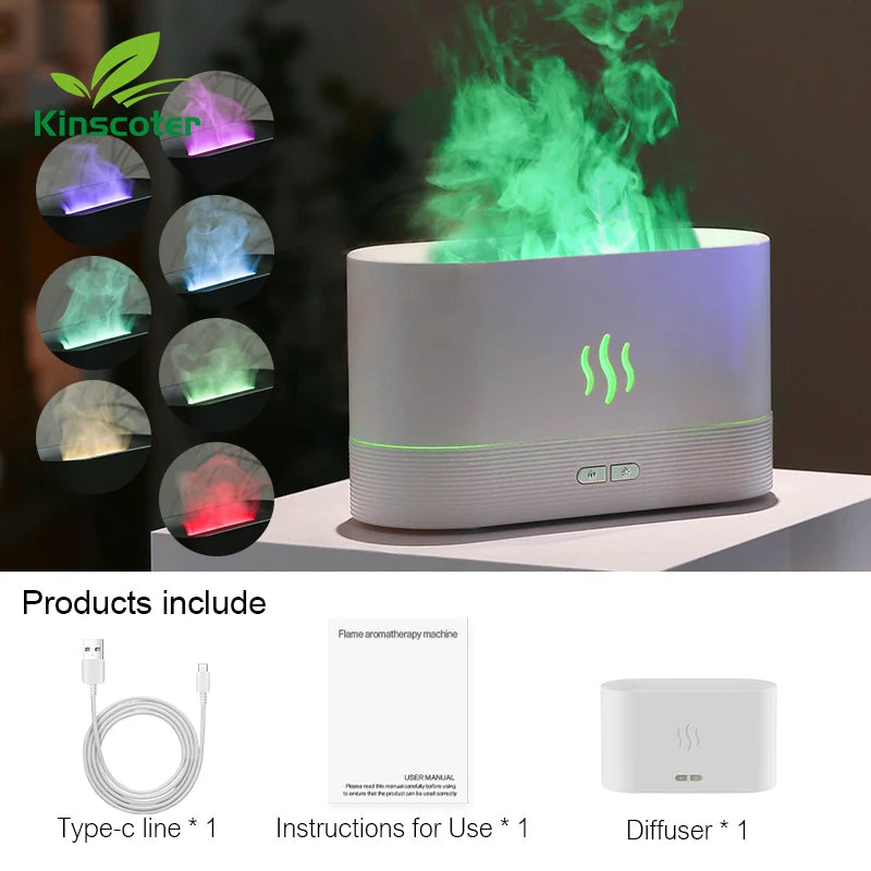 ✨ Kinscoter Aroma Diffuser 🌫️ Ultrasonic Cool Mist & LED Flame Lamp Mary's For You