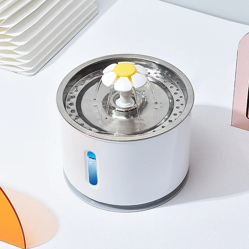 Cat water fountain Full-automatic circulating water Popular flower drinking device LED red and blue induction lamp Mary's For You