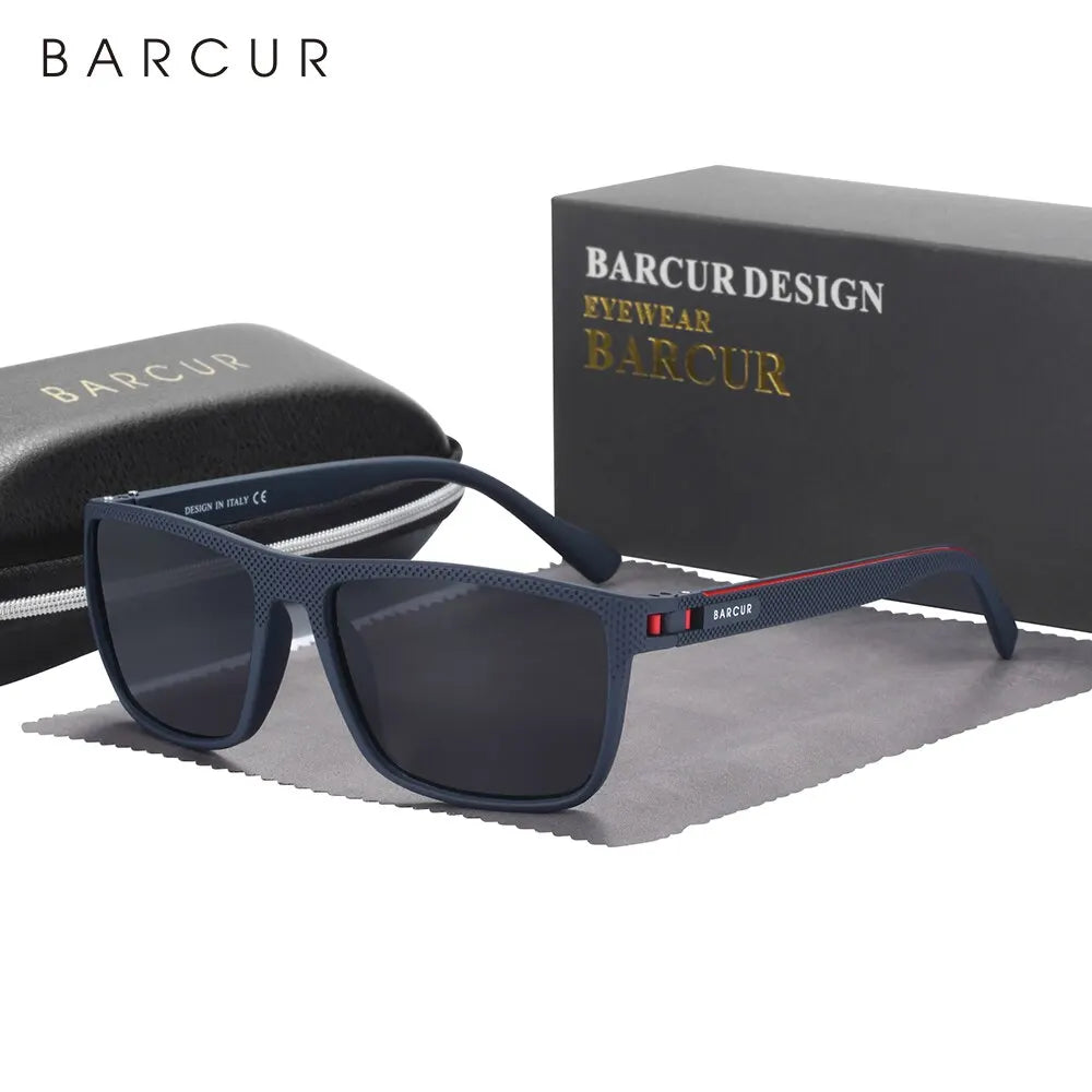BARCUR Design TR90 Sunglasses Men Polarized Light Weight Sports Sun Glasses Women Eyewear Accessory Oculos UVAB Protection Mary's For You